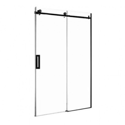 Shower Glass Frameless Sliding Door Black 1650x2000MM